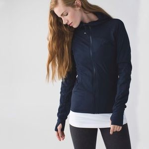 Lululemon navy blue reversible zipper zip up scuba hoodie in flux jacket coat